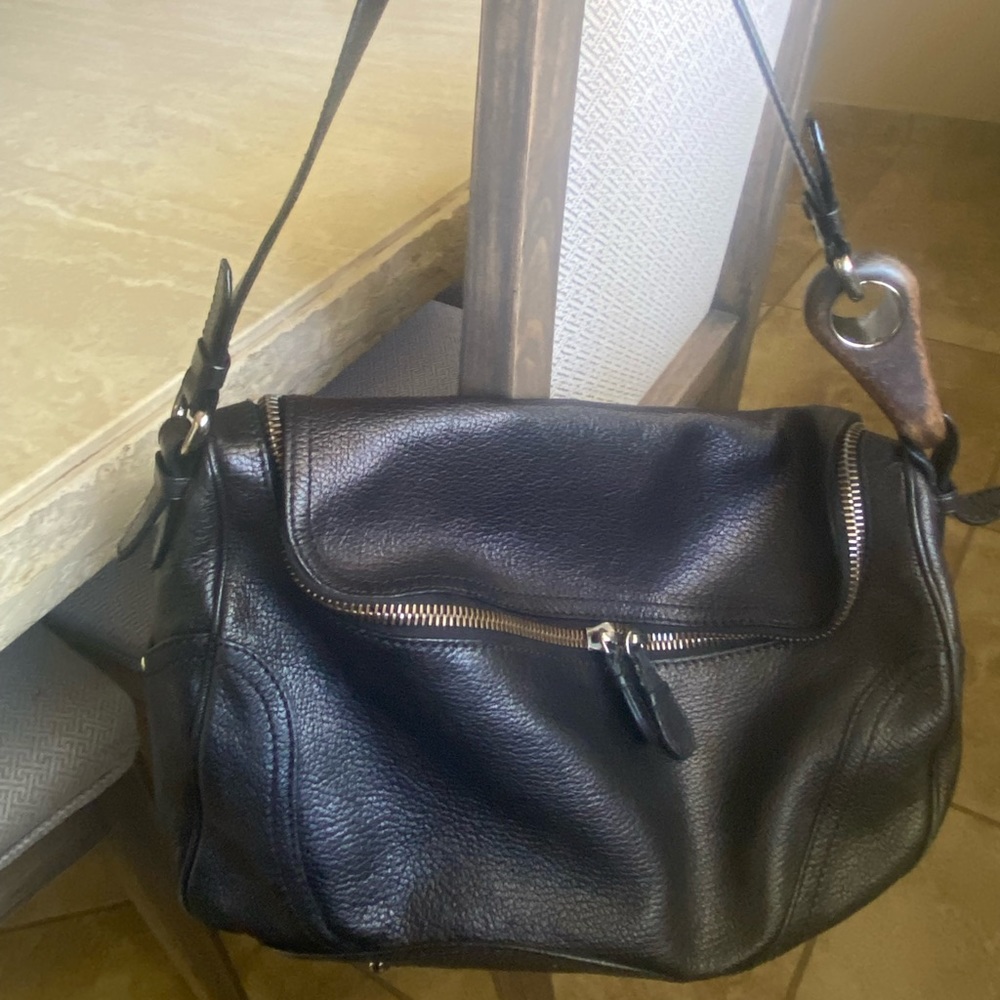 CELINE Wood/Gold Shoulder Bag